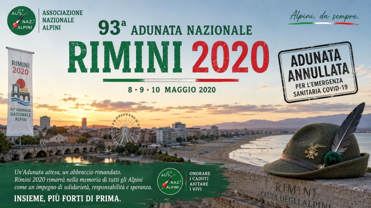 93ª Adunata Nazionale Alpini di Rimini prevista nel 2020 e annullata a causa dell’emergenza sanitaria Covid-19